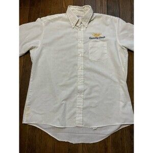 Vintage Red Kap Executive Miller Genuine Draft Beer White Button Up Men Shirt US